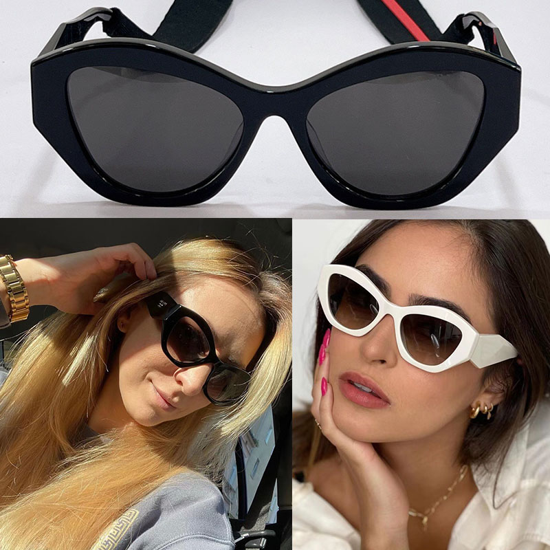

Womens sunglasses PR 07YS 22SS cat eye fashion luxury thick black white square designer glasses daily beach vacation UV protection belt box