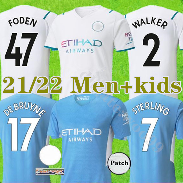 

21 22 Manchester soccer jerseys 2021 2022 G. JESUS CITY STERLING GUNDOGAN MAHREZ DE BRUYNE football shirts FODEN MAN Jersey kids kit