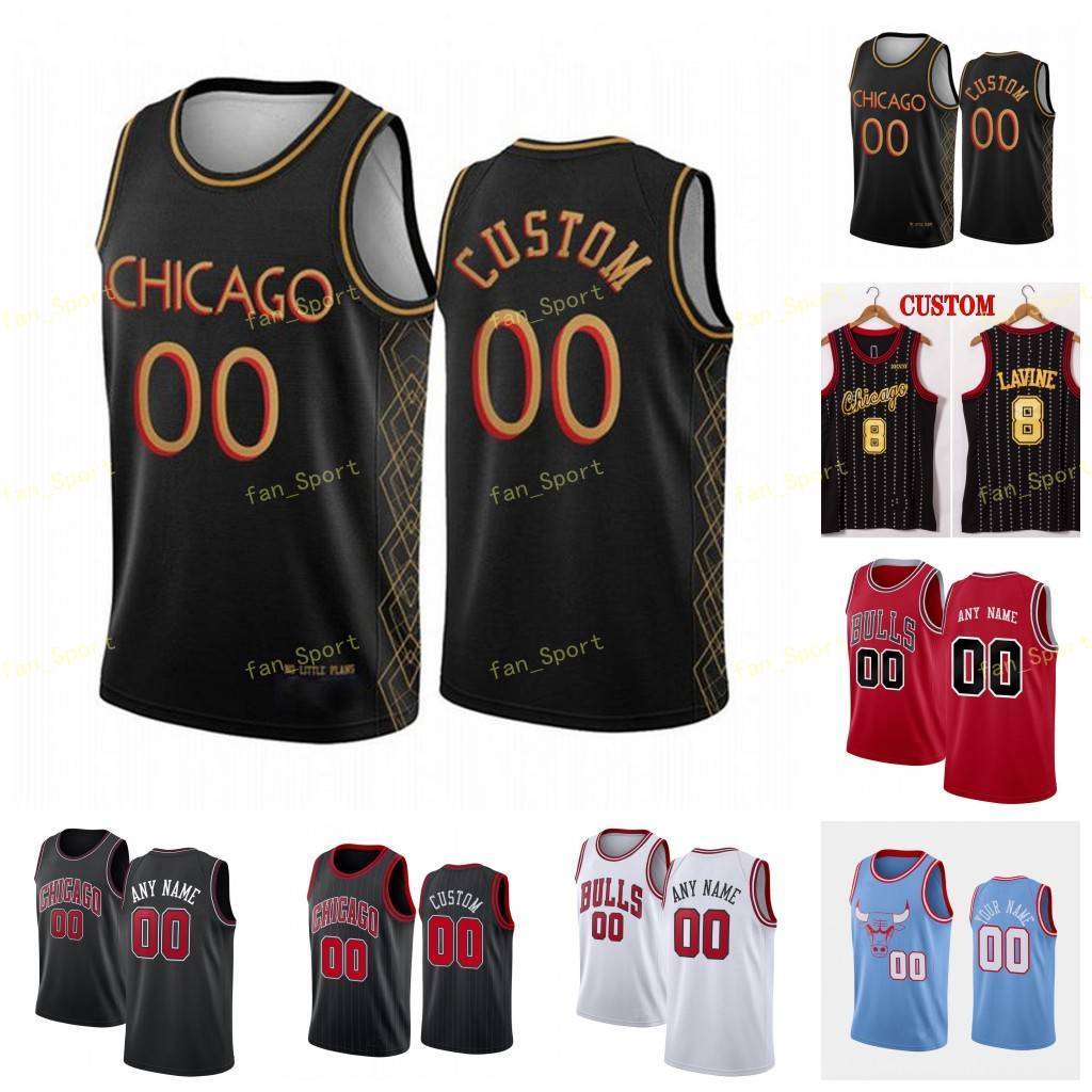 

City Earned Edition Custom Printed Zach 8 LaVine Nikola 9 Vucevic Lauri 24 Markkanen Coby 0 White Thaddeus 21 Young Patrick 44 Williams Basketball Jersey Men Women Kid, Black