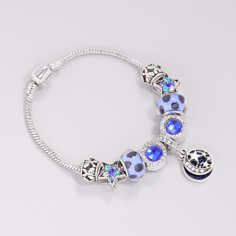 

Bangle Pan Peacock Blue Five-pointed Star Starry Sky Bracelet Diy Creative Jewelry