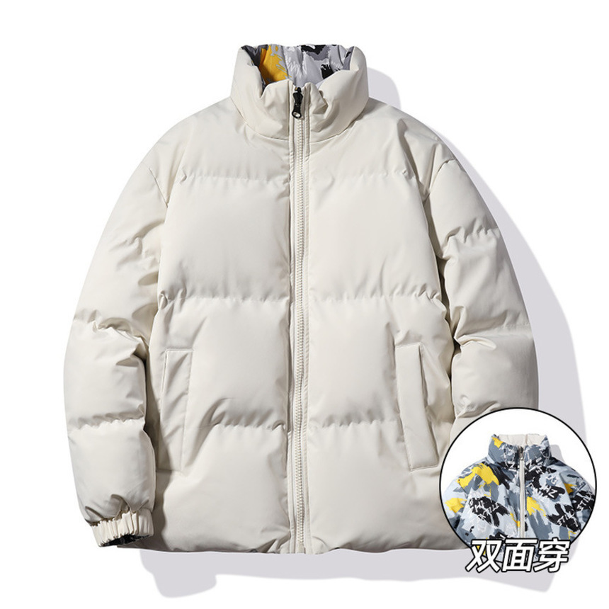 

Men's 2021 new loose thickened down cloth men's winter brand coat cotton padded et, Black