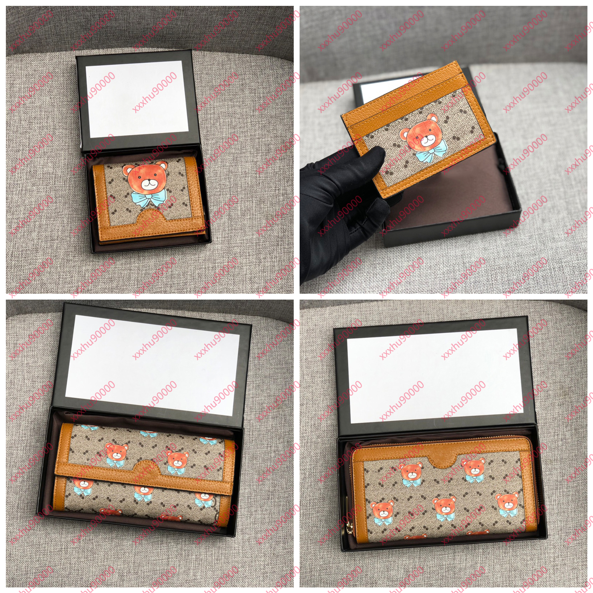 

new arrive 2021 bear pattern women wallet famous Designer cute long wallet for card holder