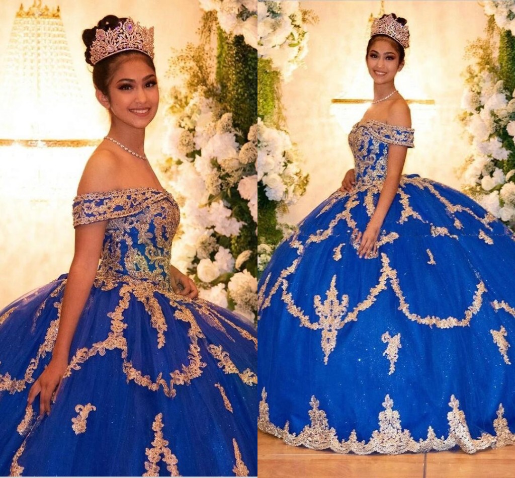 

2022 Classic Royal Blue Gold Quinceanera Dresses Ball Gown For Women Off The Shoulder Appliques Lace Layers Princess Prom Party Sweet 15 Girls 16 Dress, Lavender \lilac