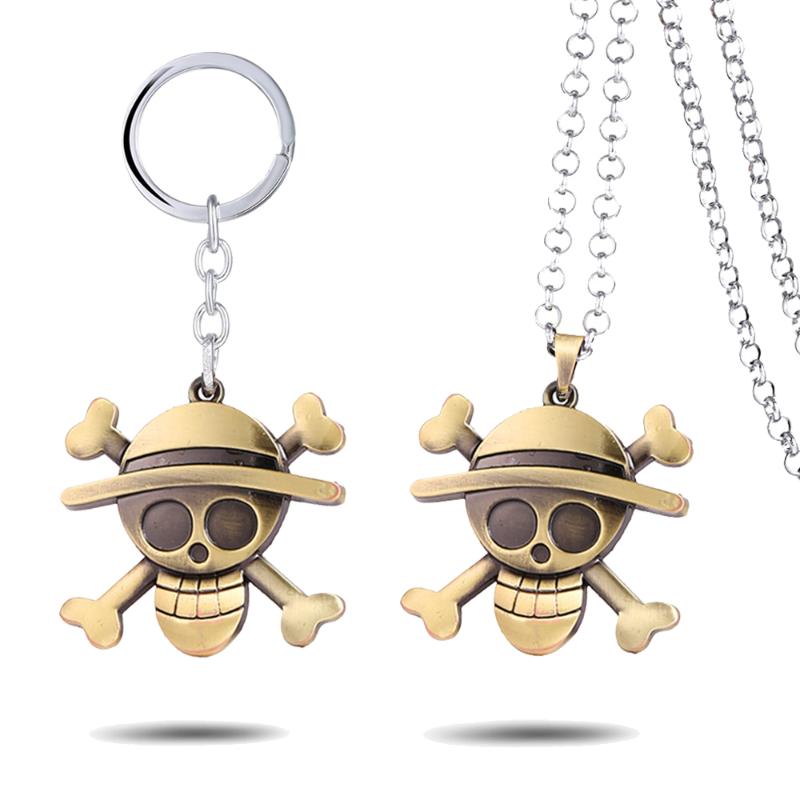 Pendant Necklaces Anime One Piece Luffy Necklace For Men Metal Straw Hat Pirates Skeleton Women Fashion Jewelry-image-708525240