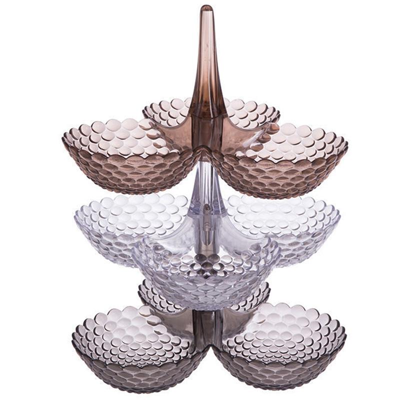 

Dishes & Plates 3 Floors Creative Stacked European Storage Tray Multi-Layer Plastic Dried Fruit Snack Platter Bowl Table Candy Rack O