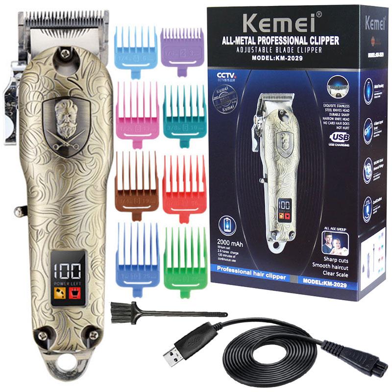 

Hair Clippers Kemei 2029 Adjustable LCD Display Professional Clipper For Men Electric Beard Trimmer Cordless Haircut Machine