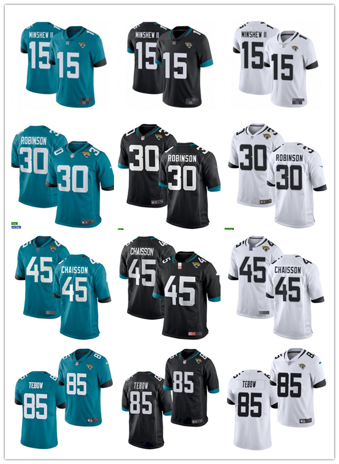 

Men Women Youth 45 K'Lavon Chaisson 85 Tim Tebow 15 Gardner Minshew II 30 James Robinson Fournette Jerseys, Black;red