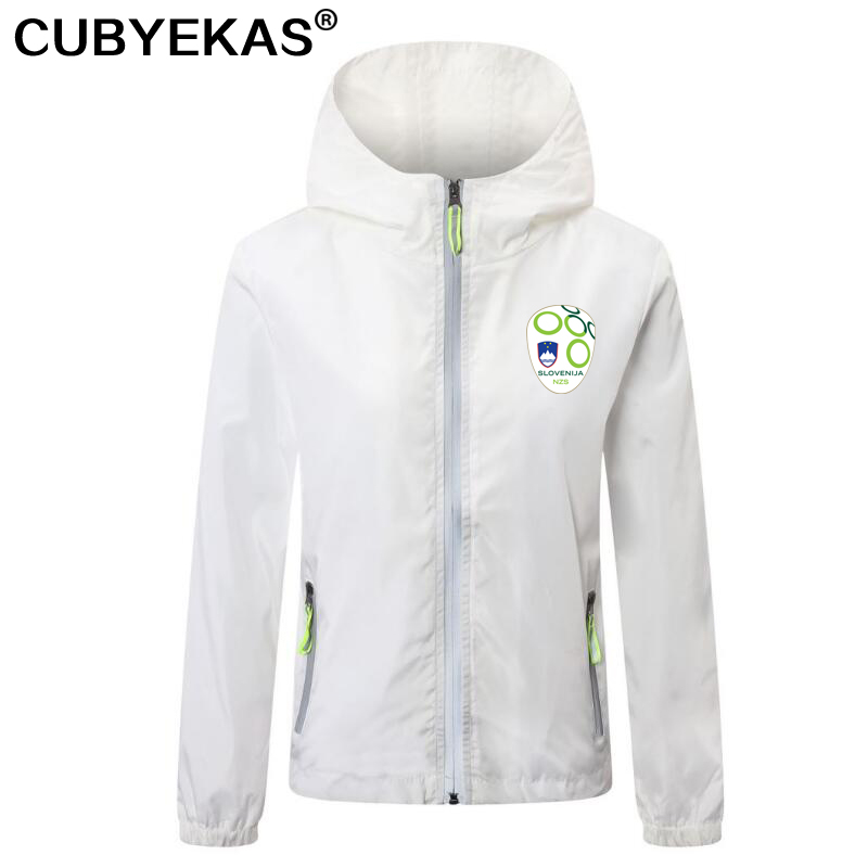 

2021 slovenia soccer Mens Trench Coats football Windbreaker jackets zipper Hooded Men casual jacket hoodie coat Print team badge Asia size S-4XL, Tan;black