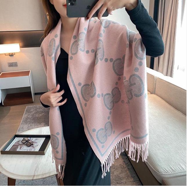 

Top luxury fashion designer winter cashmere scarf ladies 2021 classic letter style