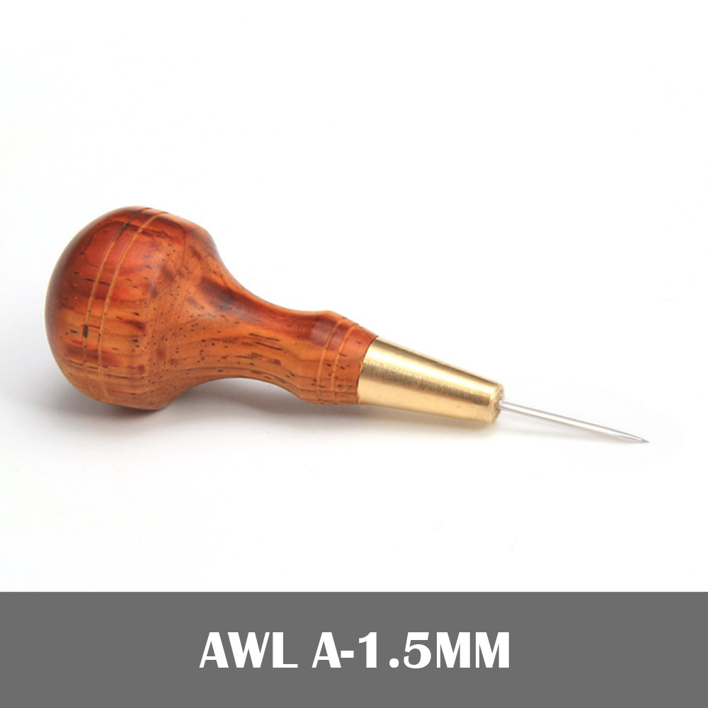 Nail cone drill knife cutting leather cutting good wooden handle professional leather craft sewing tools-image-689811632