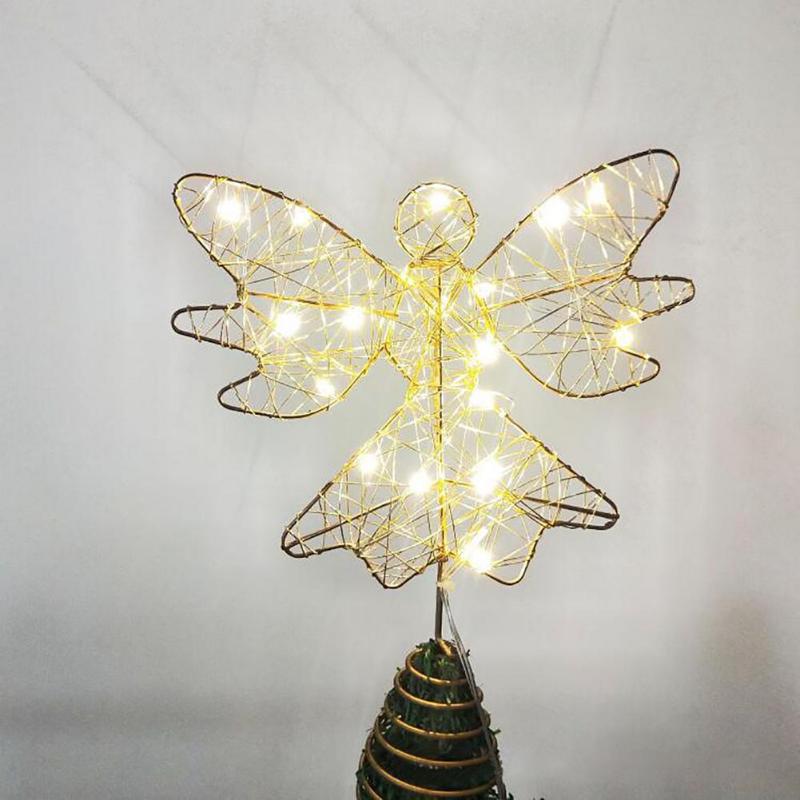 

Christmas Decorations Tree Topper Top Gold Star LED Angel Ornament For Home Xmas Decor Year 2022 Navidad Noel