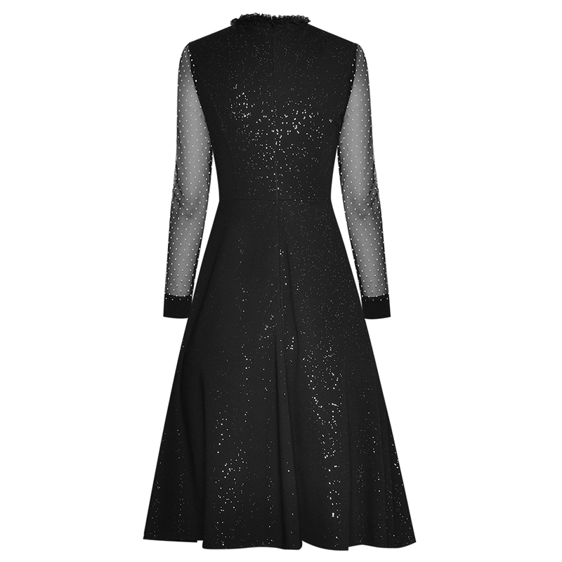 

dress Seqinyy party 2021 spring female white fashion design dot sexy crystal beads black mesh mini rentals, Blue
