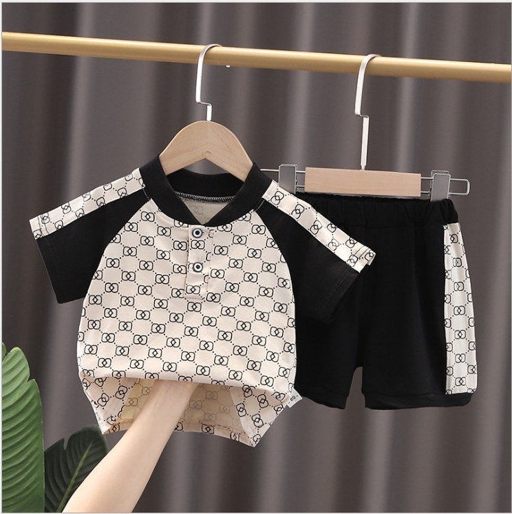 

2021 Cute Baby Boys Clothing Sets Summer Kids Short Sleeve T-shirt+Shorts 2pcs Set Children Suit Child Casual Outfits 2-7T, White