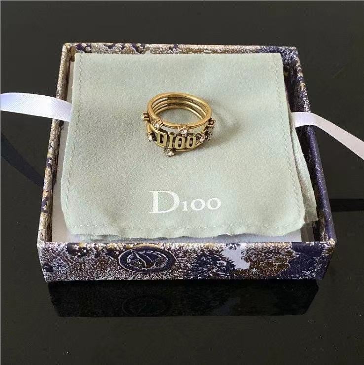 

New Style Rings for Woman Diamond Shape Ring High Quality Brass Letter Charm Ring Fashion Jewelry Supply