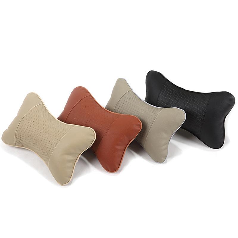 

Seat Cushions 1pc Universal Car Neck Pillows PU Leather Breathable Mesh Auto Rest Headrest Cushion Pillow Interior Accessories