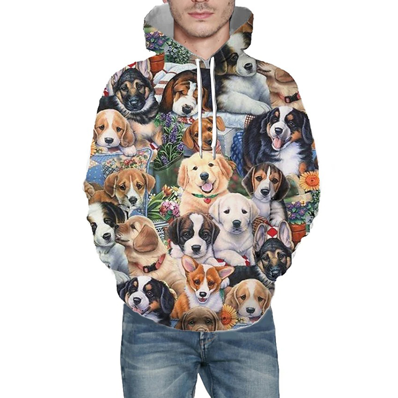 

Festive Elements Men's 3D Printing Hoodie Visual Impact Party Top Punk Gothic Round Neck High Quality American Sweatshirt Hoodie, Black