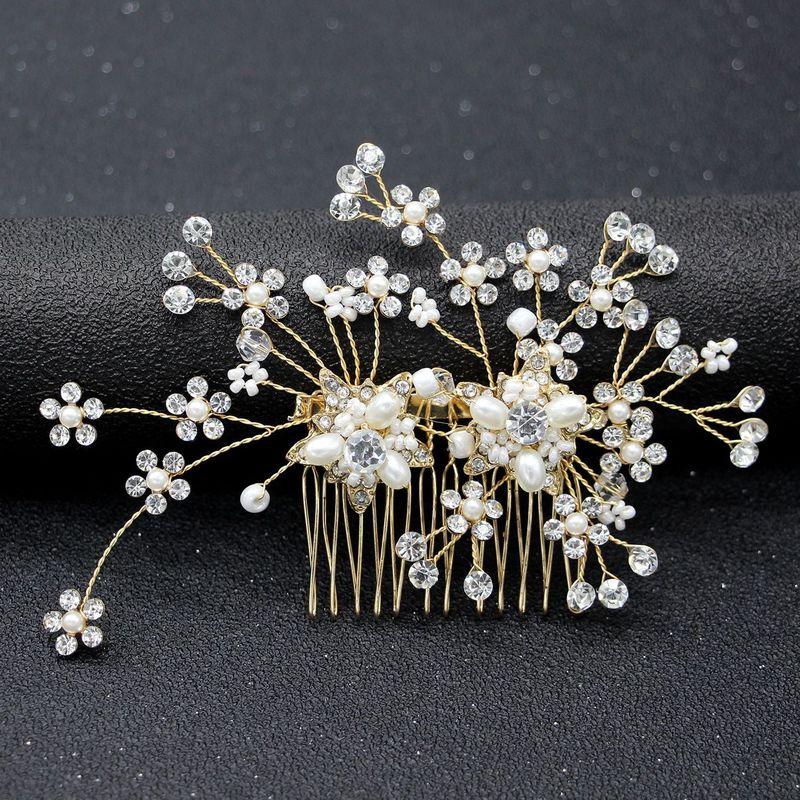 

Hair Clips & Barrettes 2021 Coroa De Noiva Tiara Wedding Dress Accessories Comb Hairpin With Pearls Bridal Jewelry Barrette, Golden;silver