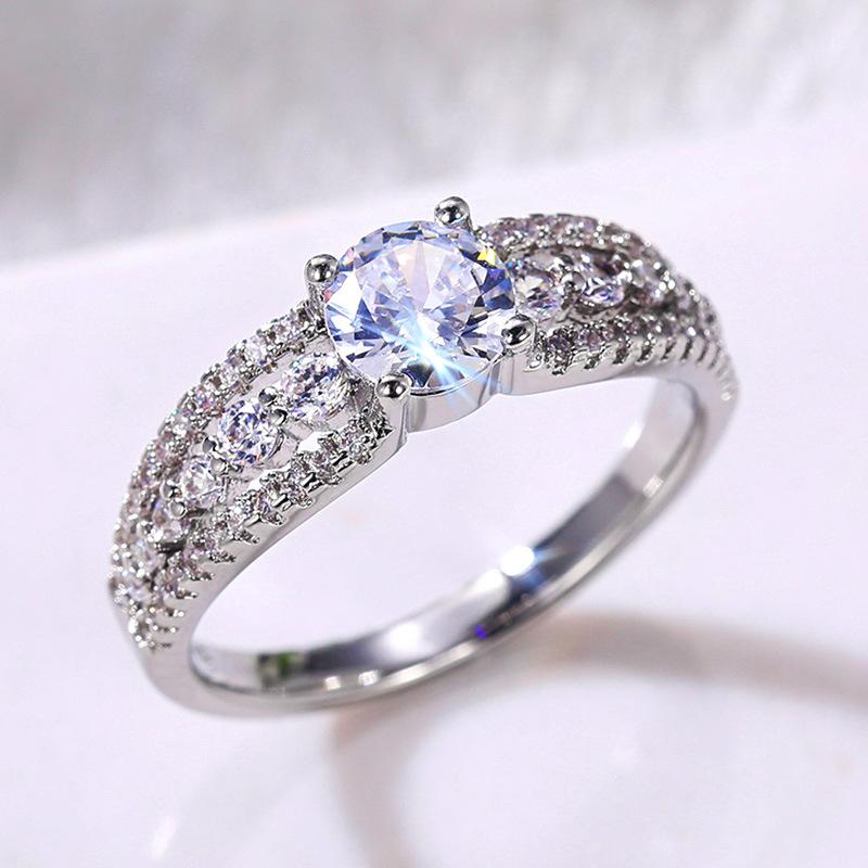 Wedding Rings Style Jewelry Fashion Group Inlaid Zircon Ladies Engagement Ring Exquisite Hollow Prom-image-703429524