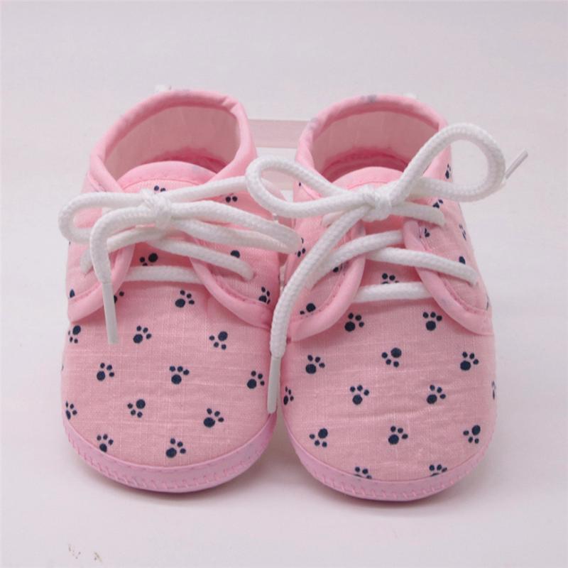 

First Walkers Children Shoes Girls Born Baby Girl Letter Footprint Plaid Anti-Slip Footwear Crib Soft Comfortable Casual, Blue