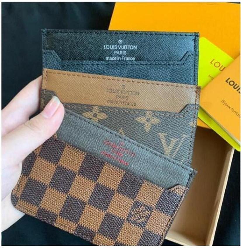 

High Quality LV LOUIS bag VITTON Men Women Credit Card Holder Classic Mini Bank Holders Small Slim Wallet, Red;black