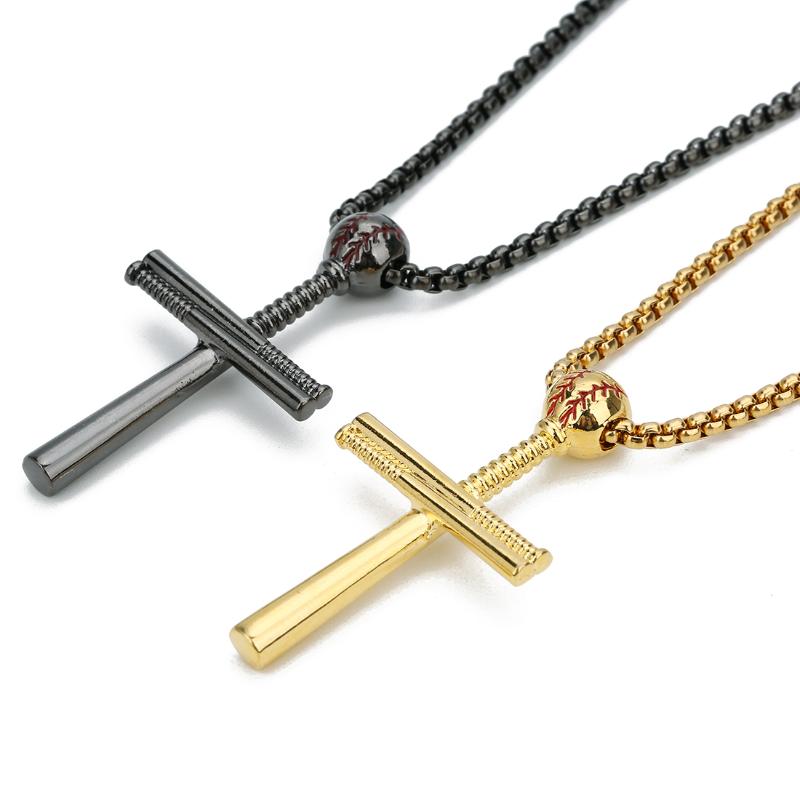 

1pcs Gothic Baseball Culture Charms Pendants Necklace Punk Street Chain Necklaces For Men Stainless Steel Not Allergic Jewelry Chains
