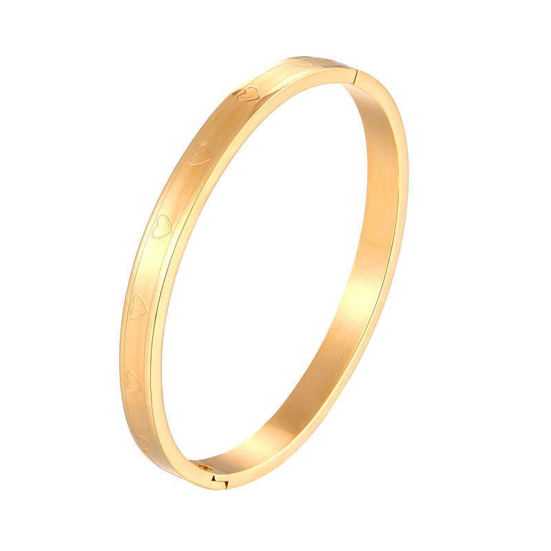

New Middle Frosted Heart Bracelets & Bangle for Women and Men and Kids Stainless Steel Jewelry Parent-child and Couple Bangle Q0719