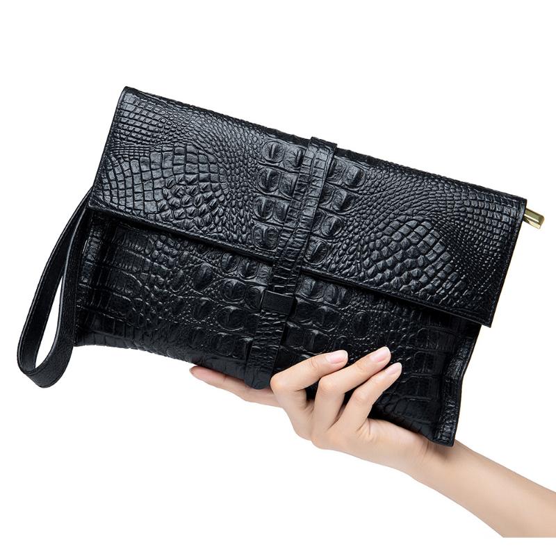 

Duffel Bags Neat Crocodile Pattern Genuine Cow First Layer Leather Envelope Style Exquisite Workmanship Women Travel Bag Crossbody Handbag