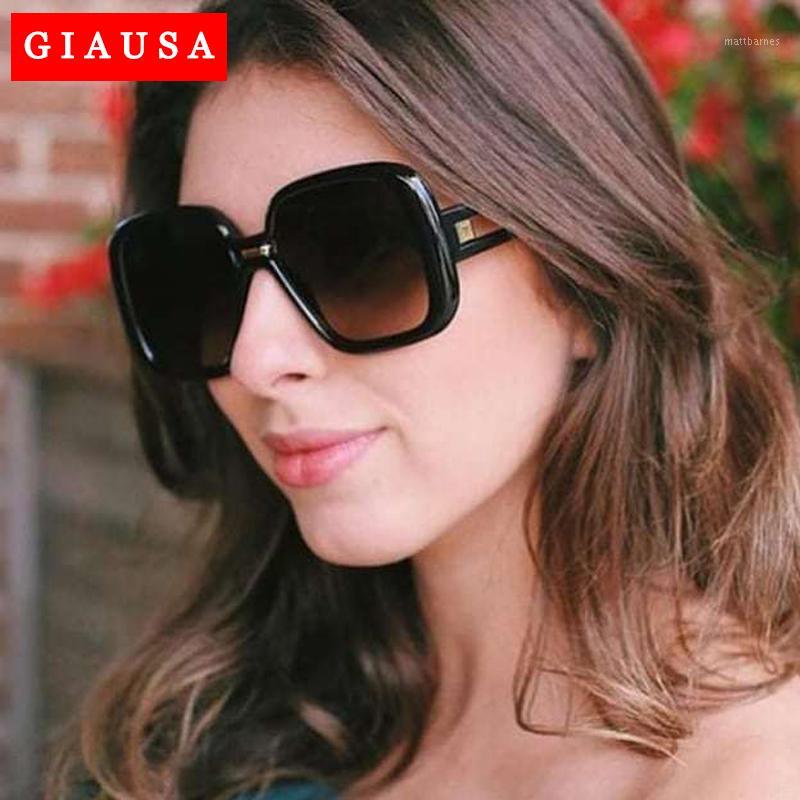 

Sunglasses 2021 Square Women Big Frame Fashion Retro Mirrored Vintage Sun Glasses Female Brand Lady Lunette De Soleil Femme