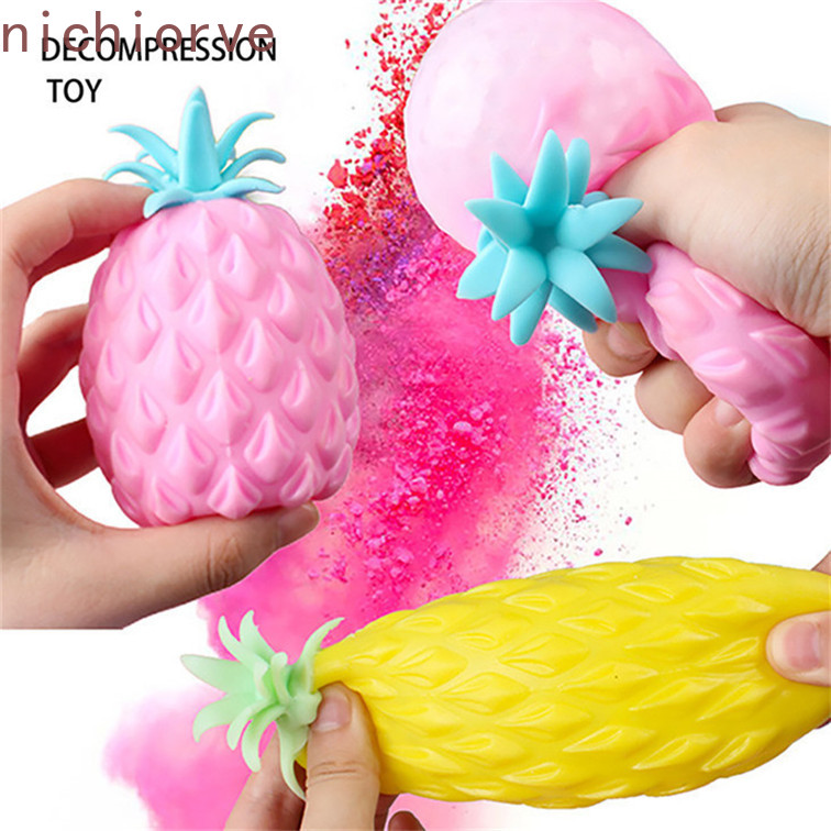 

DHL Fun Soft Pineapple Anti Stress Ball Stress Reliever Toy For Children Adult Fidget Squishy Antistress Creativity Cute Fruit Toys Stock