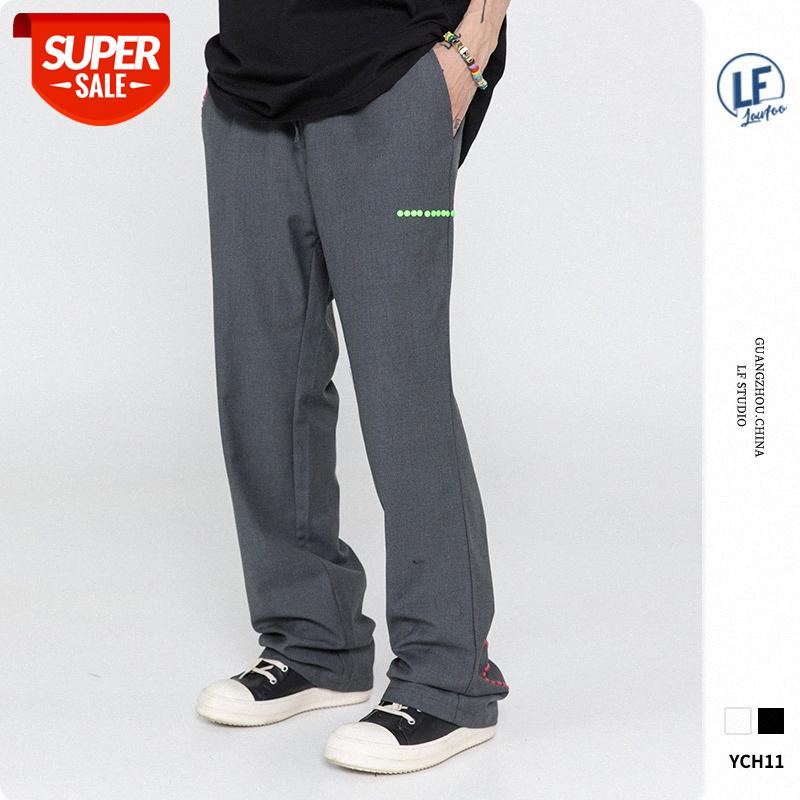 

LawFoo National Men's Love Color Orange Pants Loose Casual #pa5q, Black