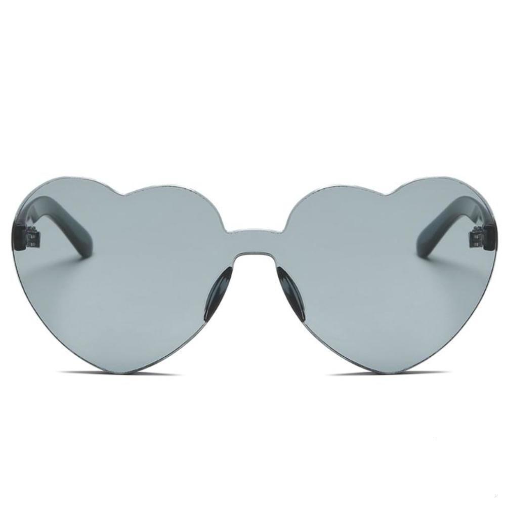 

sunglasses Women Heart Sunglasses Girl Love Frame Clear Transparent Sun Glasses Tint Rimless UV400 Eyewear, Black
