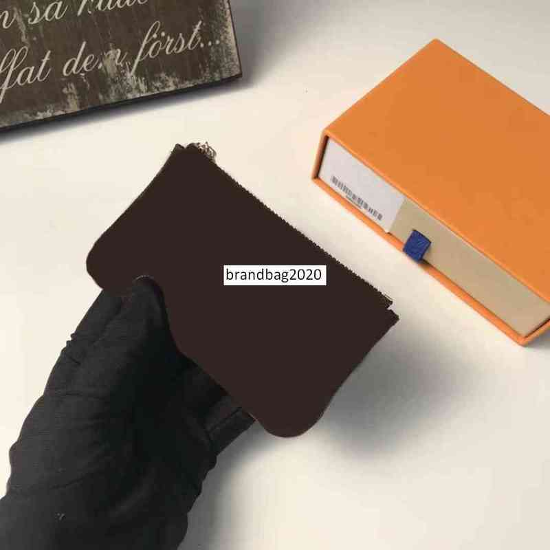 

Fashion Women men Key Pouch Zip Coin Genuine PU Leather 197 Wallets Short Purse With Box 62650