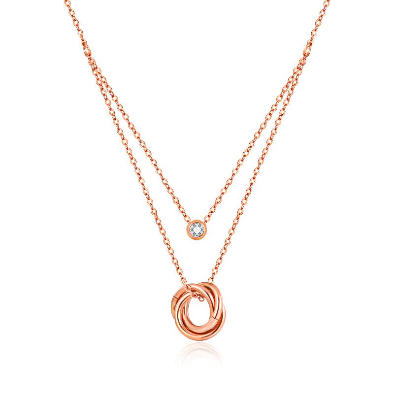 

Pendant Necklaces Rings Tangled Together Fashion Jewelry Stainless Steel Women Gift Choker