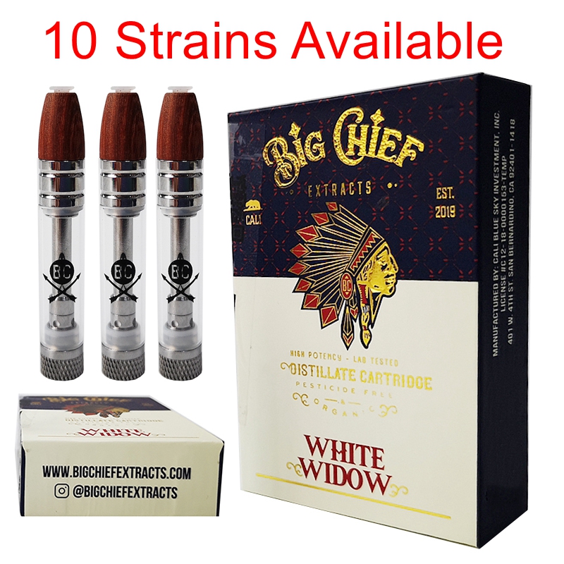 

Wood Tip Big Chief Atomizers Vape Cartridges Packaging 0.8ml Empty Carts Thick Oil Ceramic Coil Vaporizers 510 Thread E Cigarettes