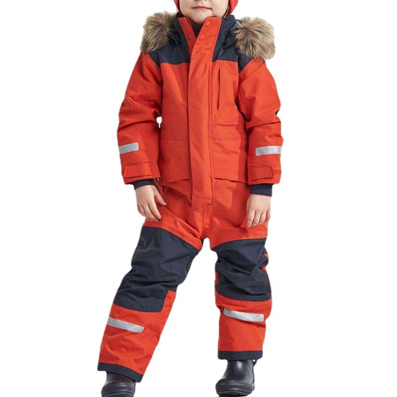 

Down Coat Kids Ski Jacket+Pants Set Children Skiing Jumpsuit Boys Girls Winter Outdoor Warm Windproof Waterproof Snowboard Suit, Blue;gray