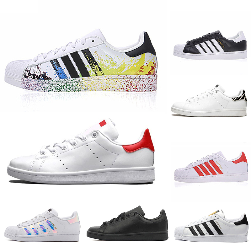 

stan smith superstar platform running shoes black superstars hologram leather men women trainers sports sneakers 36-45, Color#22