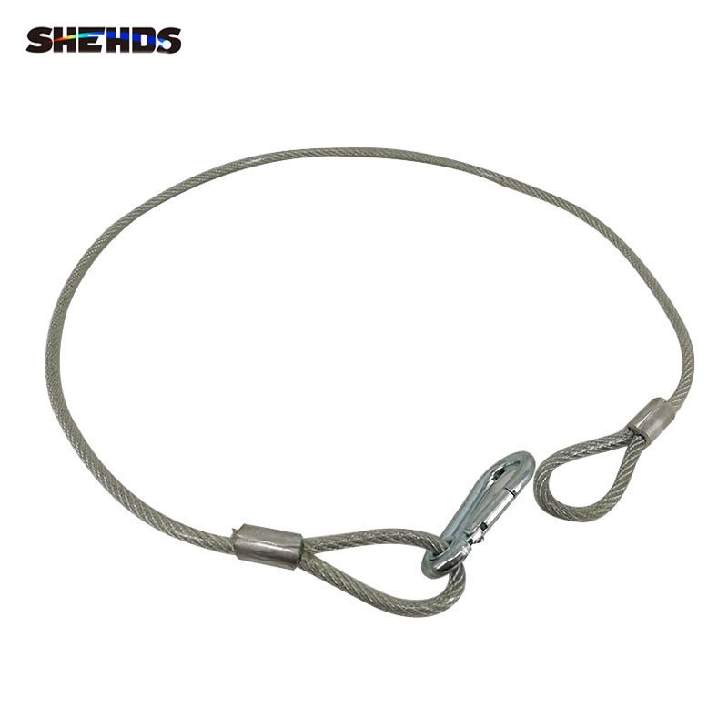 

SHEHDS Stage Lighting Supplies 2PCS Stainless Steel Rope PVC 90mm Thickness Wire Safety Cables With Looped Ends For 7R 230W Beam Light Tough Security