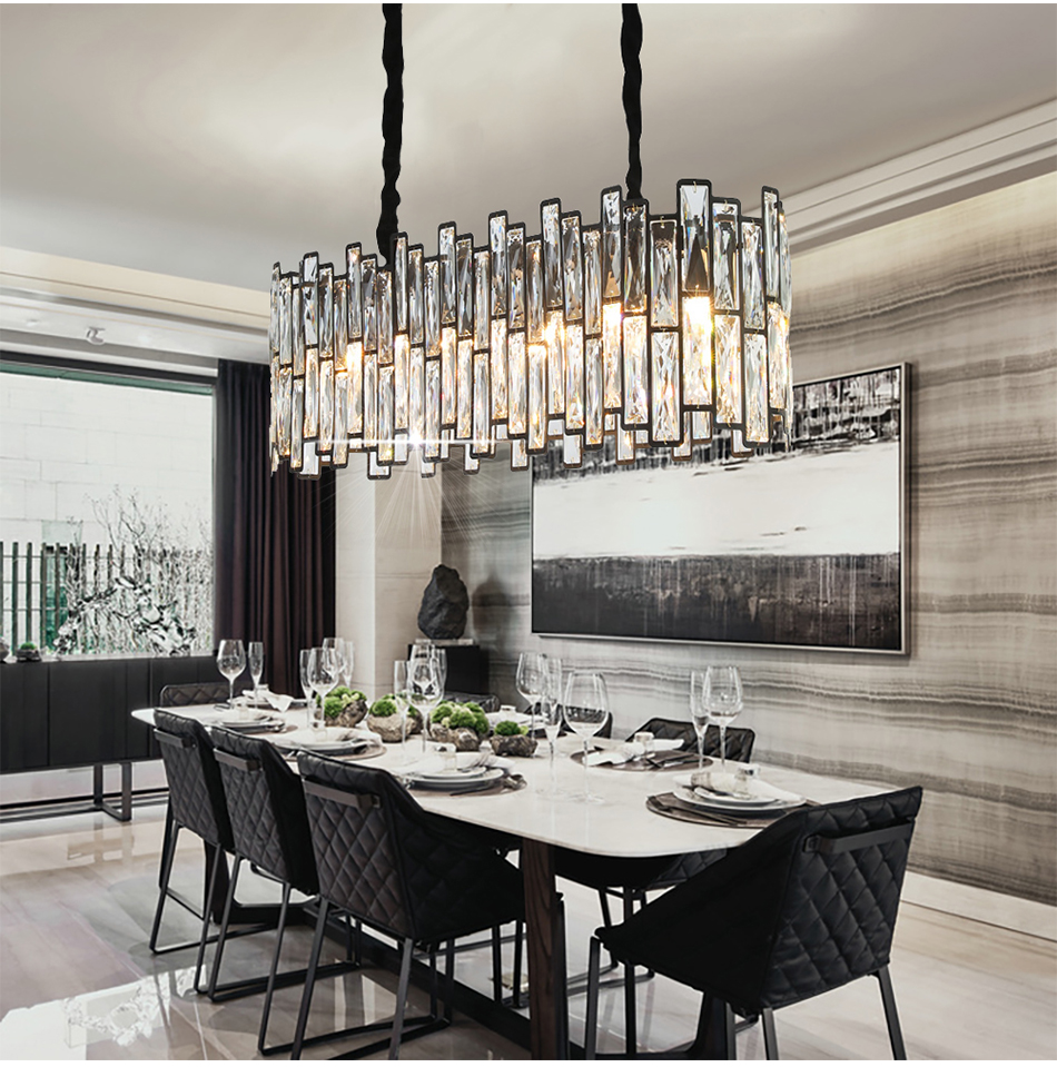 

indoor lighting pendant lamp Brand Youlaike No. 66350 Modern Metal,K9 Crystal black LED Bulbs