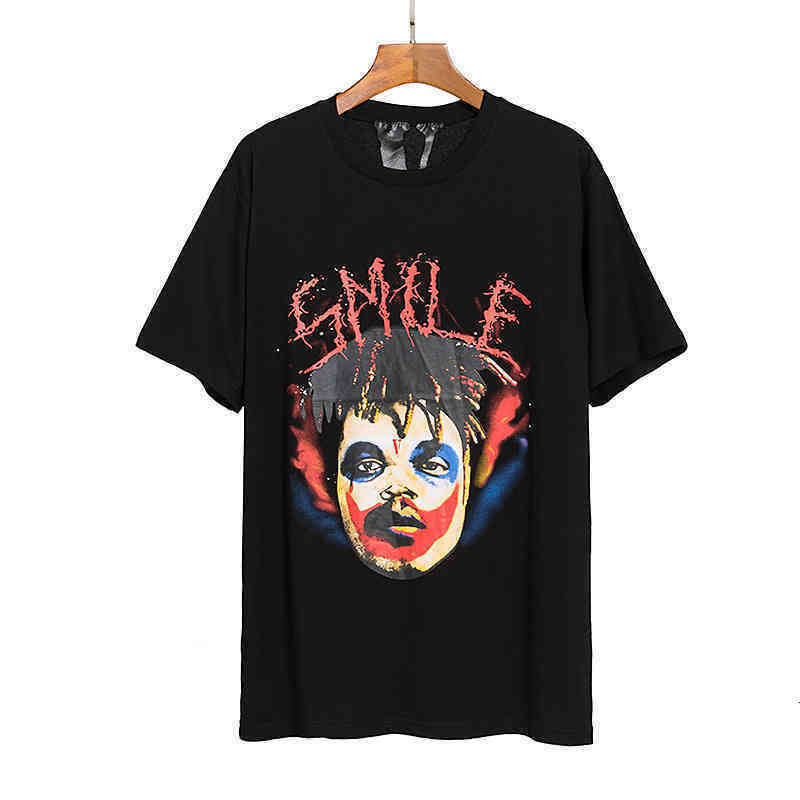 

Fashion Men' Big v T shirts High street Vlones black and white men' and women' short sleeve clown print big V loose round neck lovers