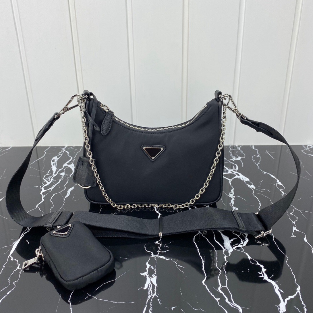 

2021 top quality Designer Luxury Handbags hobo Underarm bags crossbody purses lady tote vintage 2005 nylon shoulder bag with box, Bag with box #1bh204