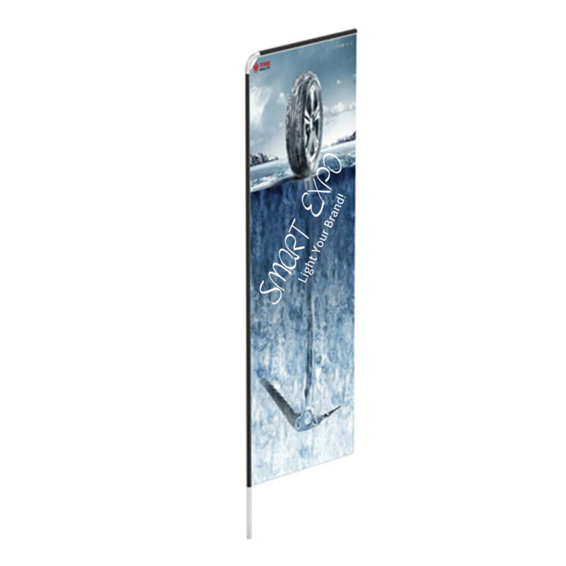 3.8m Aluminum Tubing Beach Feather Banner Flag Store Front Display with Double Polyester Printing-image-404940419