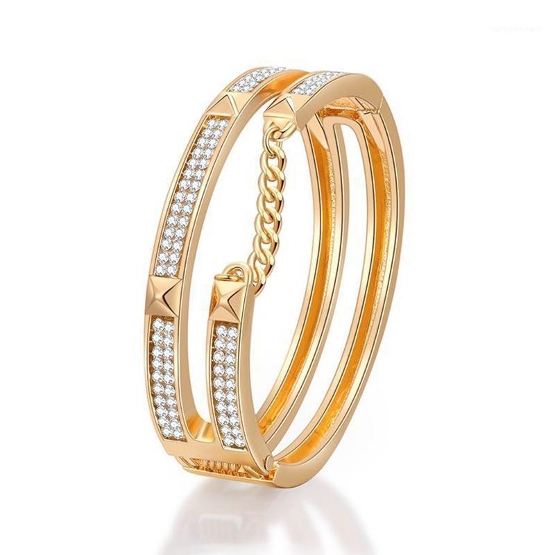 

Fashion Korea Sweet Hollow Out Alloy Rhinestone Bracelet Bangle Chain Jewelry For Women