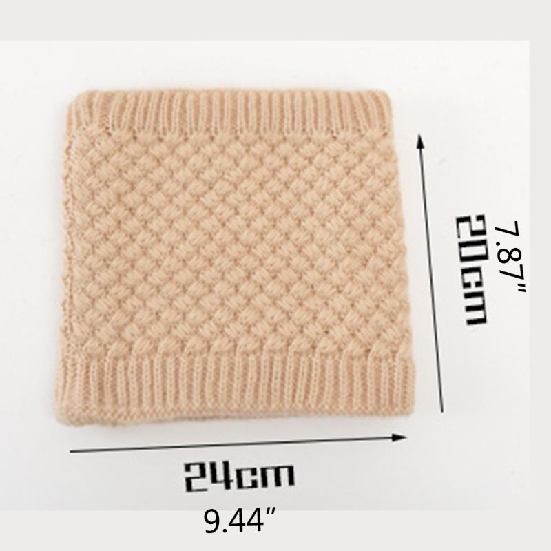 

Scarves Unisex Winter Plush Lined Neck Warmer Gaiter Solid Color Rhombus Crochet Knit Double Layer Windproof Circle Loop Scarf