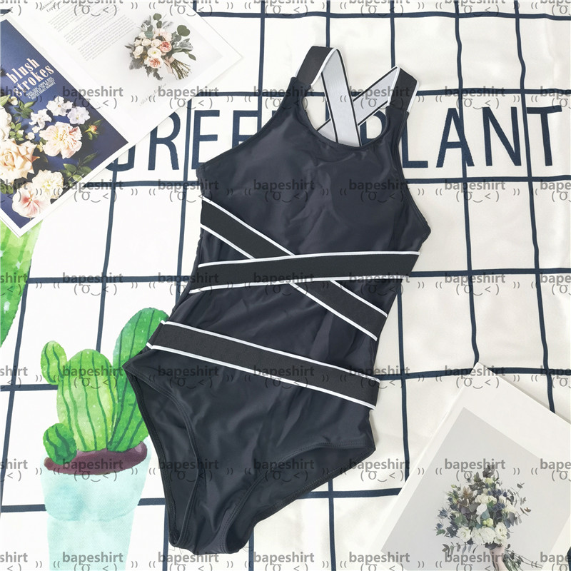 

Black Hipster Swimwear Padded Women' Designer Wear Outdoor Beach Tourism Top Quality Bandage Luxury One-piece Swimsuits