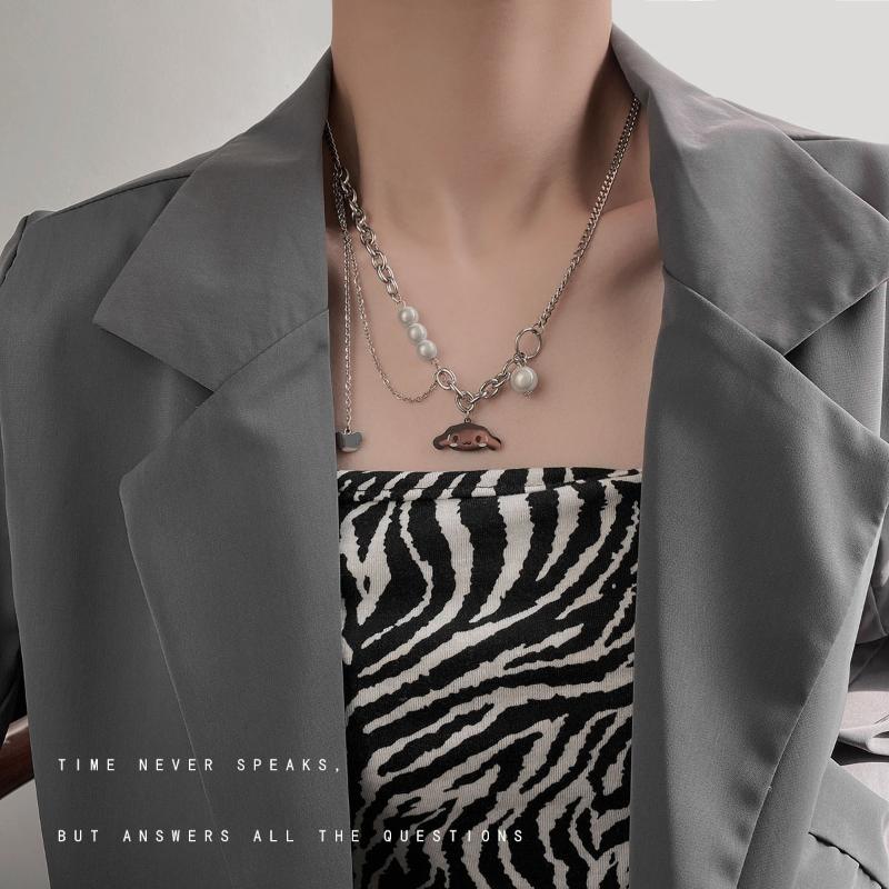 

Chokers 2021 Korean E Girl Style Cute Cartoon Anime Dog Pendant Necklaces Chain Choker Aesthetic Women Colar Grunge Bijoux Femme Jewelry