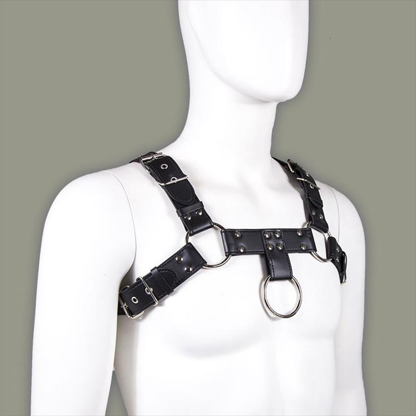 

men pu faux leather mens bandage straps short tank bondage harness male gay lingerie f35, White;black