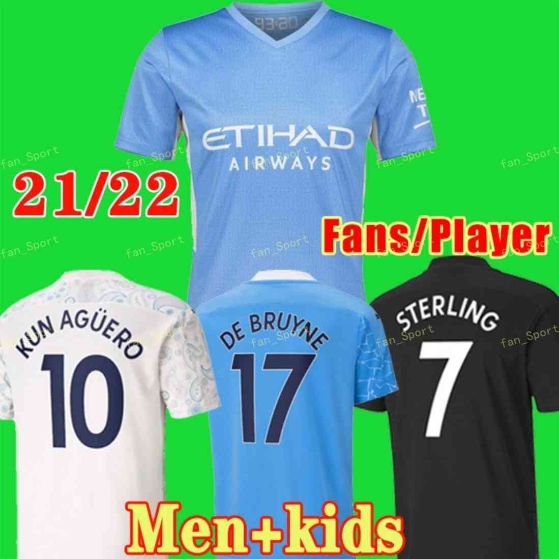

Manchester soccer jersey 20 21 22 G. JESUS CITY STERLING FERRAN DE BRUYNE foden 2021 2022 football shirts MAN uniform men + kids kit, Black;yellow