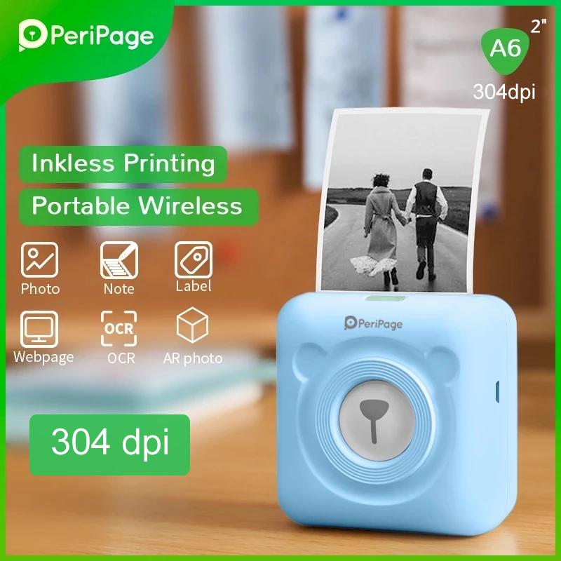 

Printers PeriPage A6 304 Dpi High Resolution Mini Printer Portable Bluetooth Po Wireless Thermal With Paper