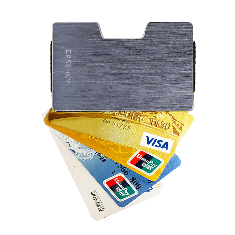 

Metal multifunctional wallet RFID ultra thin card bag, Silver