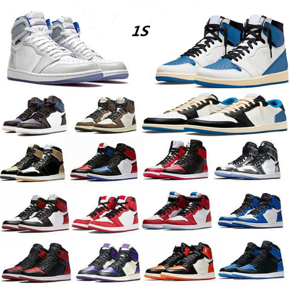 

Mens Jumpman OG 1s Basketball Shoes Chicago Women Obsidian UNC Mid Royal Toe Black Metallic Grey Gold Pine Fearless Taupe Haze Dark Mocha